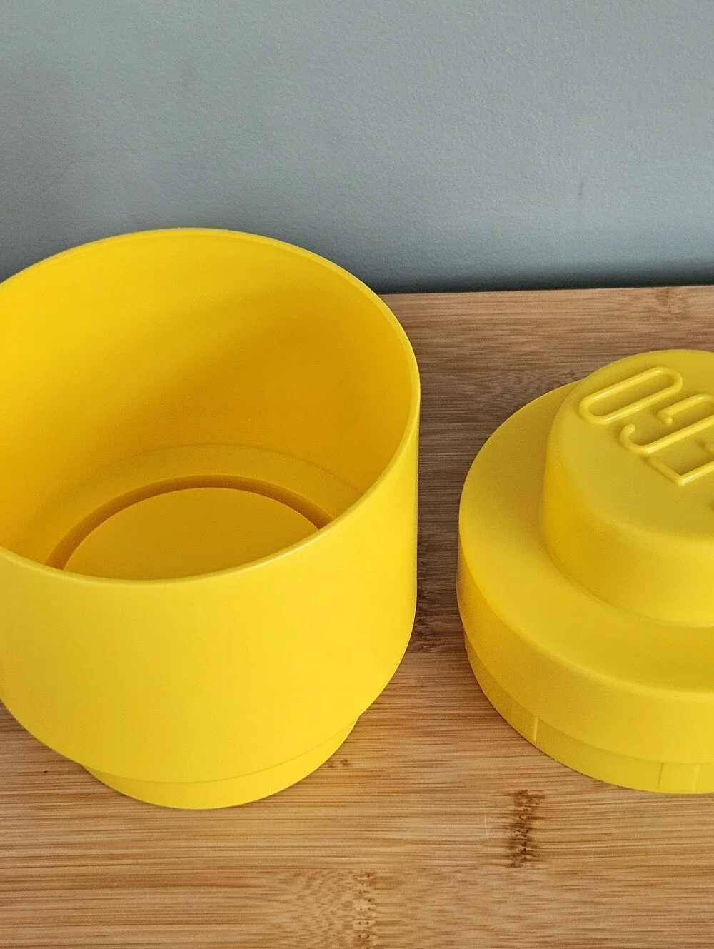 LEGO Yellow Stackable Storage Brick Canister Made In Poland